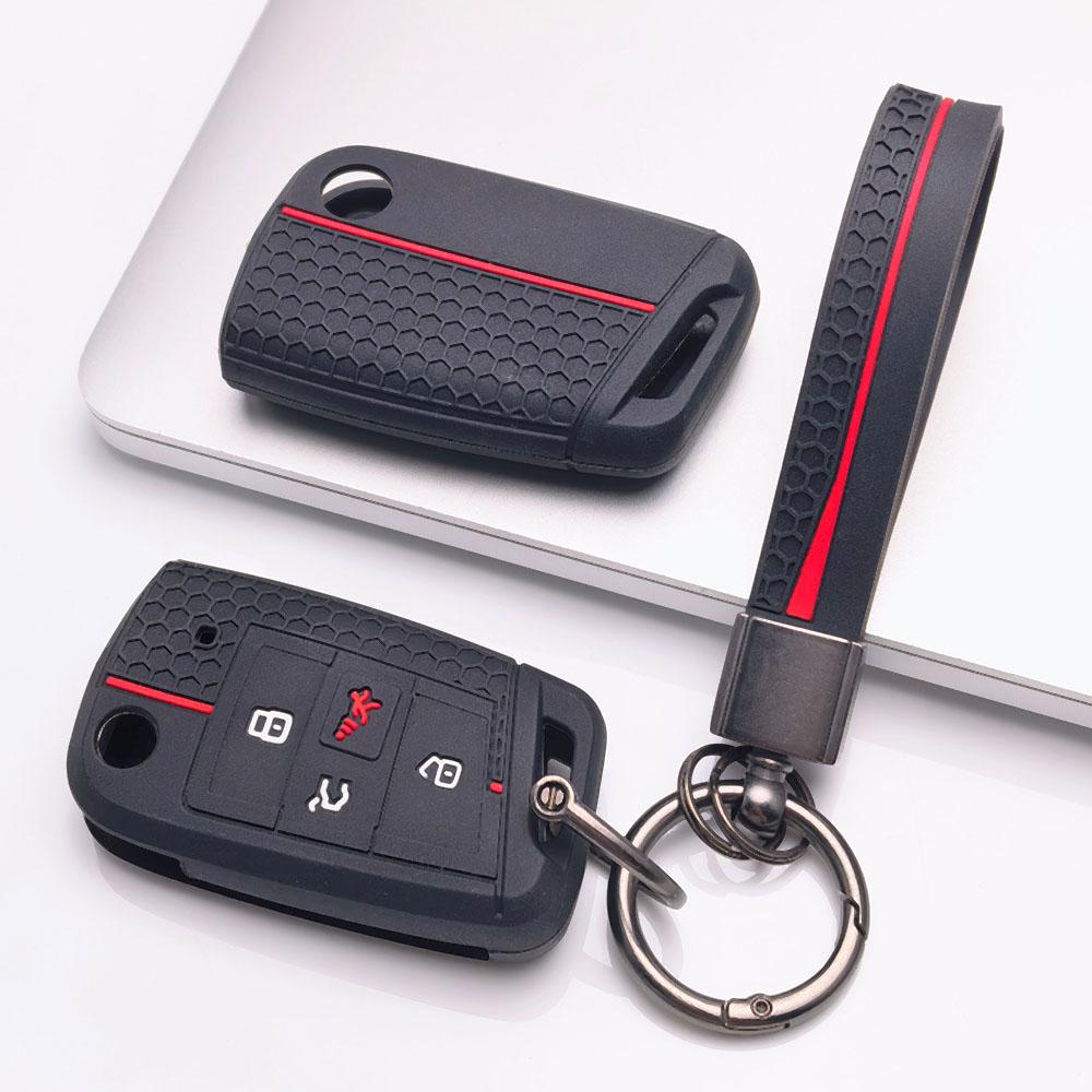 Key Cover for VW Golf Jetta Passat Tiguan GTI Sagitar MK7 GLI Magotan with Keychain Protective Accessory Key Fob Protection Replacement