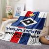 1PC Blue Diamond Emblem Custom Name Patterned Flannel Blanket Suitable For All Seasons For Home Decor Warmth And Comfort Gifts Holiday Present
