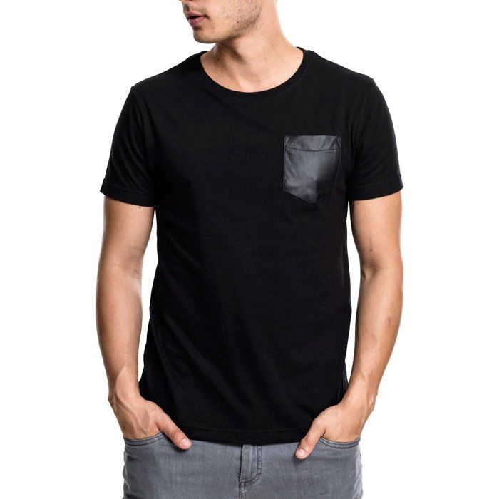 Urban Classics - Chemise avec poche en similicuir