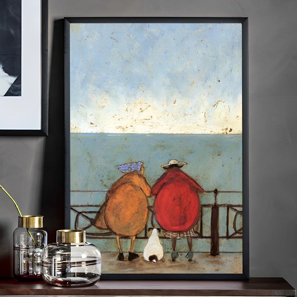 Sam Toft Abstrakt Landschaft Liebe Hunde Haustier Poster Anime Poster Klebend HD Qualität Wand Retro Poster für Zuhause Kawaii Raumdeko