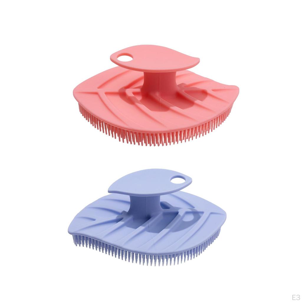 Bath Shower Body Cleansing Brush Scrub Hair Scalp Shampoo Silicone Scrubber
