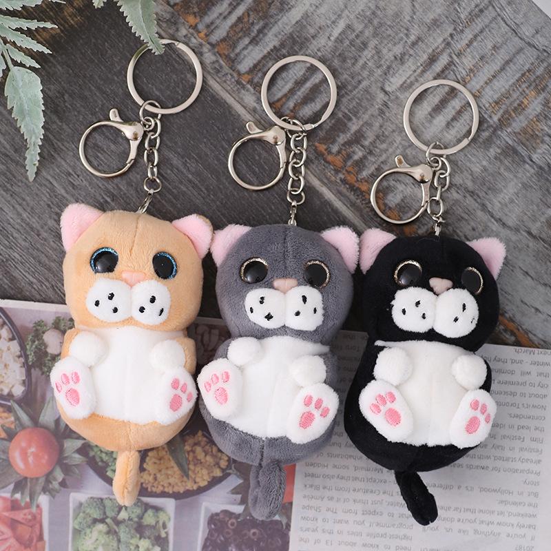 10Cm Plush Cute Big Eyes Cat Plush Toys Animation Kawaii Animal Stuffed Plush Pendant Keychain Doll Kids Bag Charm Kids Present