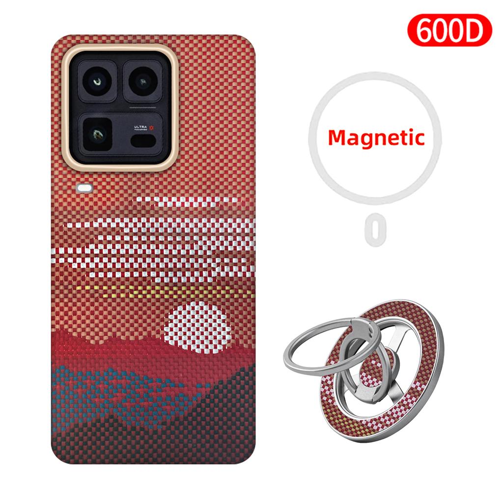 For Vivo IQOO 15 Ultra /Vivo IQOO 15 Carbon Case 600D Kevlar Aramid Fiber Fabric Thin Hard Cover Magnetic Black Slim