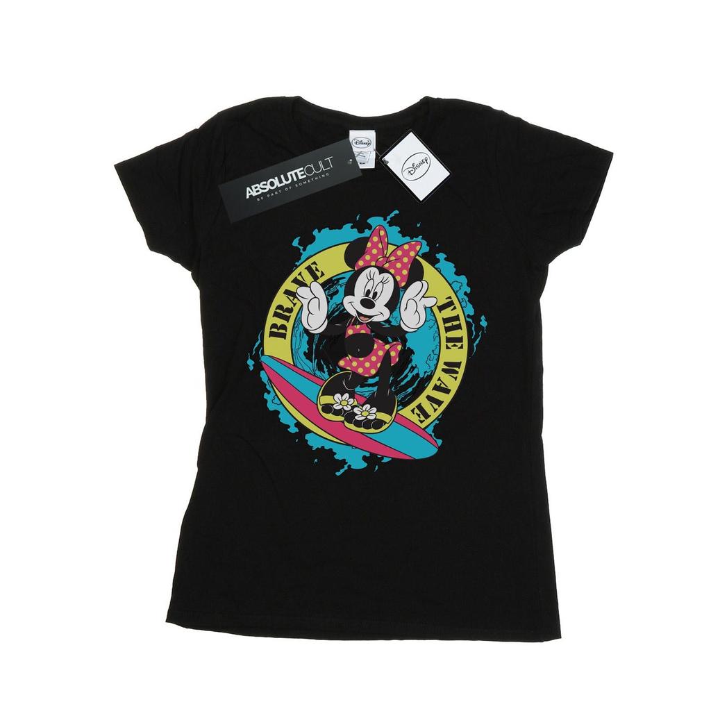 Disney Womens/Ladies Minnie Mouse Brave The Wave Cotton T-Shirt