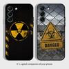 Nuclear Radiation Toxic Danger Sign Phone Case for SamsungS24,S23,S22,S21,S20 Ultra Pro S10,S30Plus,20 Ultra Black Cover