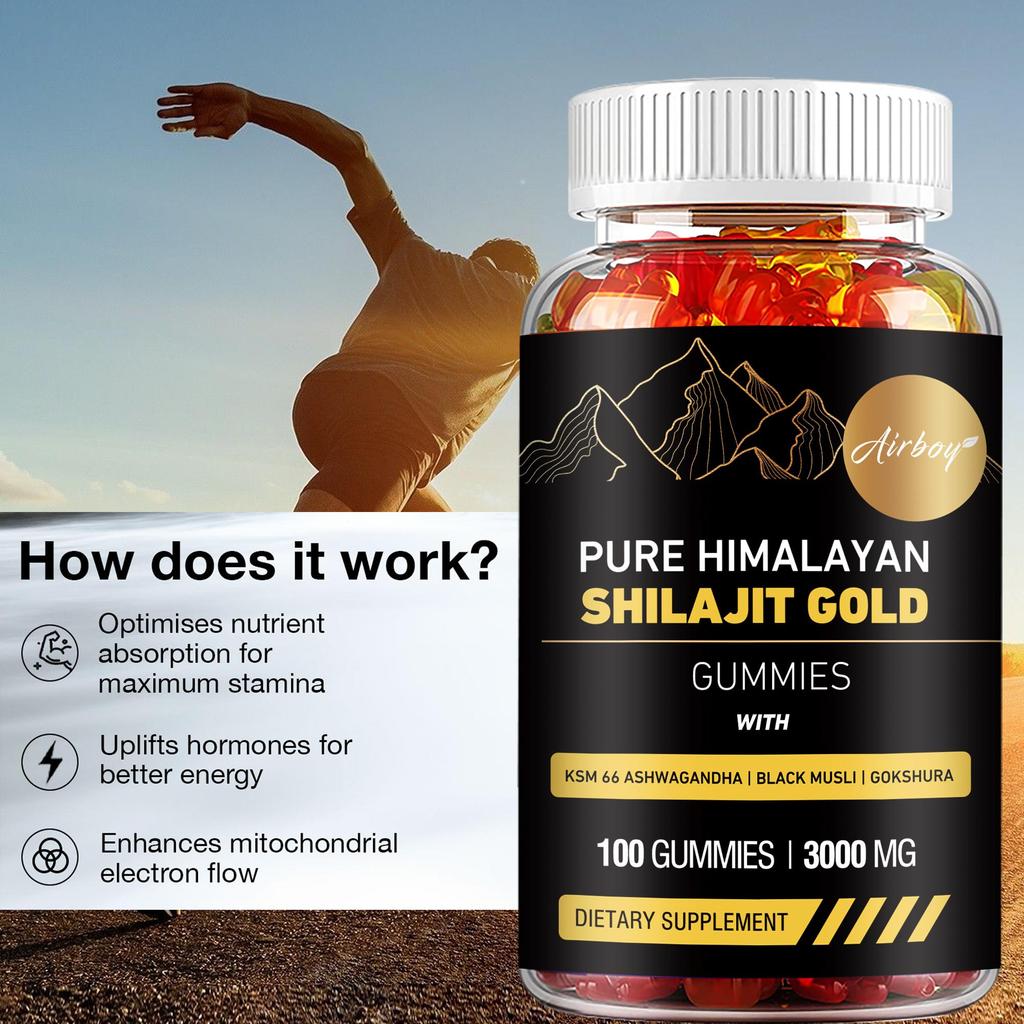 All-natural Shiraiji Gummies, Rich In Ashwagandha and Ginseng Extracts, Promote Muscle Recovery, Suitable for Adults.