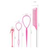 4pcs/set Loop Elastic Hair Bands French Braid Tool Mouse Tail Comb Pointed Tail Comb Hair Braiding Tool Four Piece Set