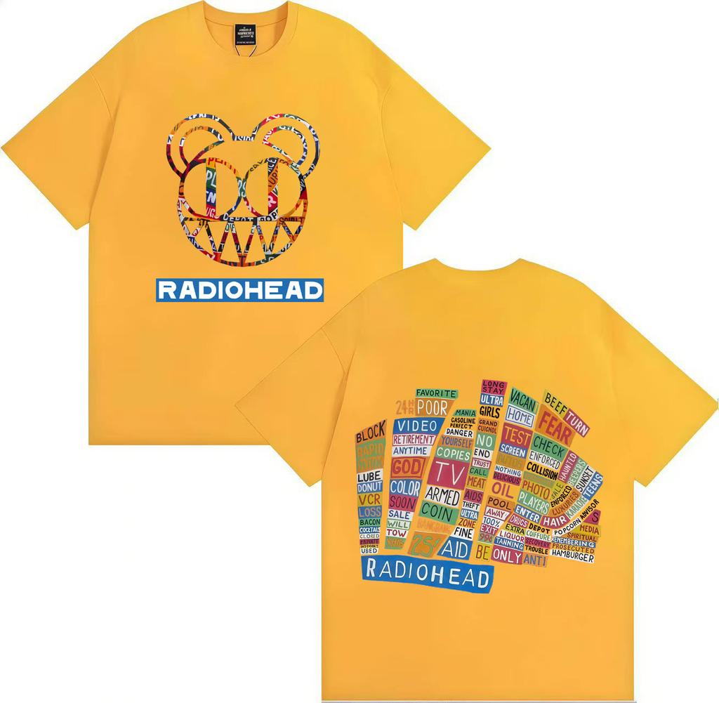 Radiohead T Shirt Hot Sale Popluar T Shirts Mens Womens Short Sleeves Aesthetic Oversized Loose Casual High Street Y2K Clothing