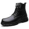 Men's Genuine Leather Casual Shoes Winter High Top Oxford Shoes Thick Sole Fleece Commuting Hiking Men's Ankle Boots Lace Up