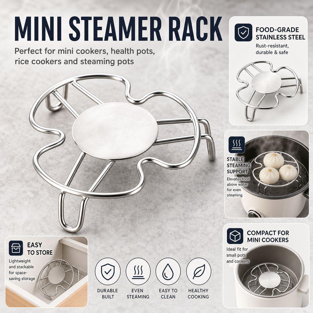 Reusable Mini Steam Rack Raised Leg Structure Steaming Rack Durable Small Pot Rack Rice Cooker Use