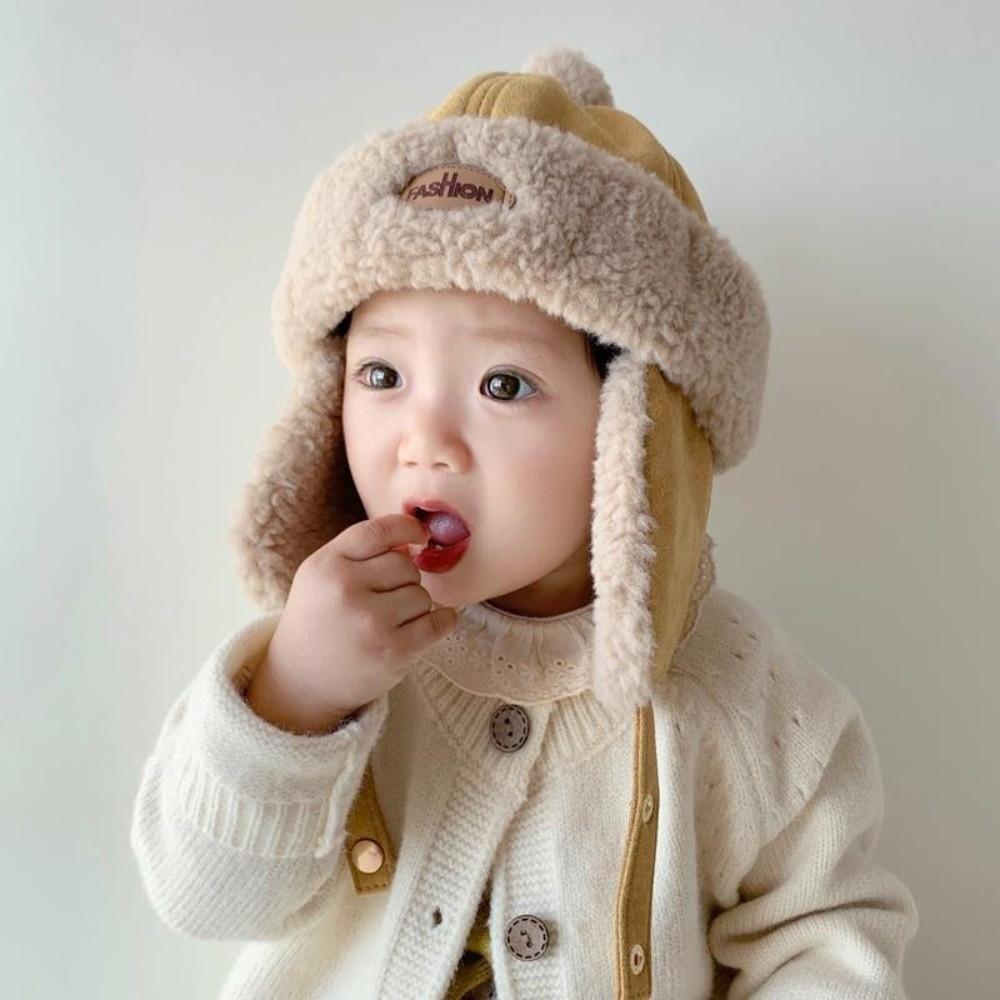 Fleece-Lined Warm Scarf Hat Set Windproof Warm Hat Fashion Ear Protection Cap Children