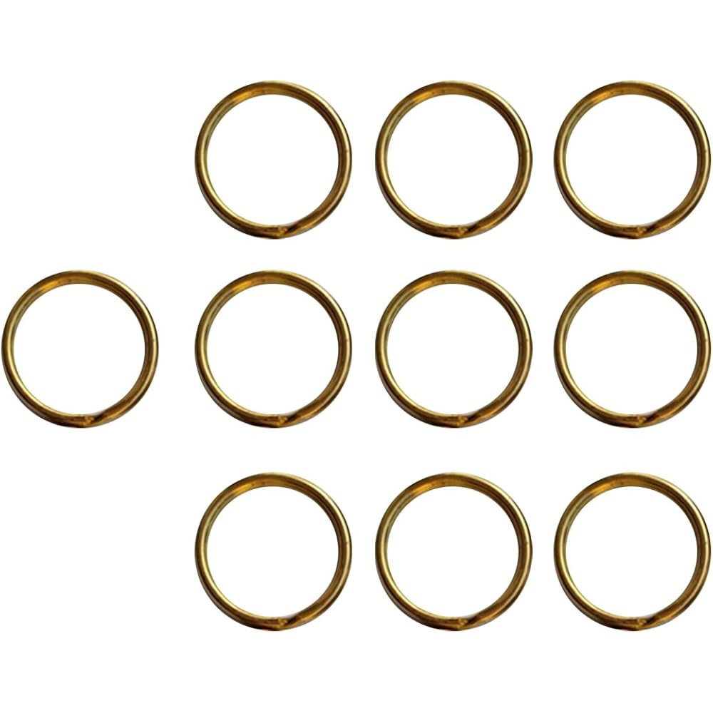 Homyl Brass Split Key Ring Lot Round Hoop Double Loop Key Chain All 8 Sizes - 12mm