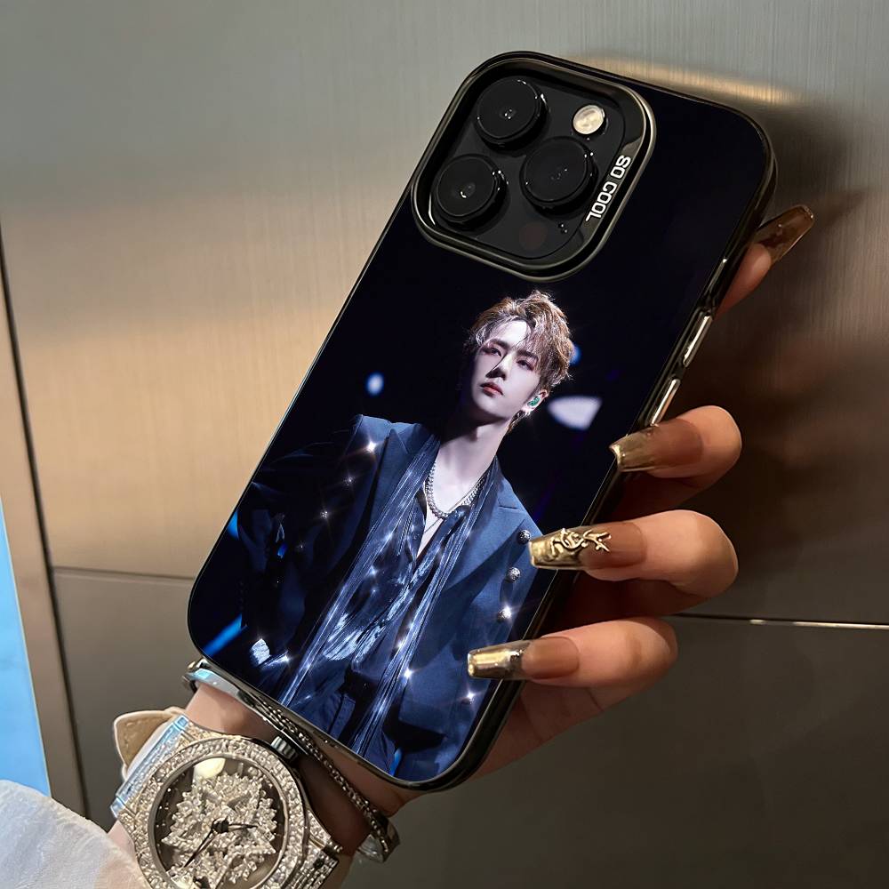 Young pop idol-W-Y-B-W-ang Yibo Phone Case For IPhone17 16 11 12 13 14 15 16 Pro Max Plus Cover Colored Silver Funda Bumber