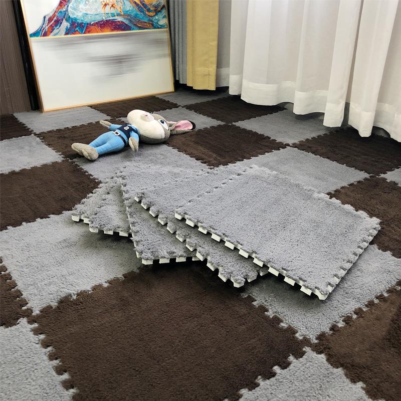 Soundproof Plush Patchwork Carpet: Bedroom & Living Room Rug, Free Cut, Silent Bedside Mat