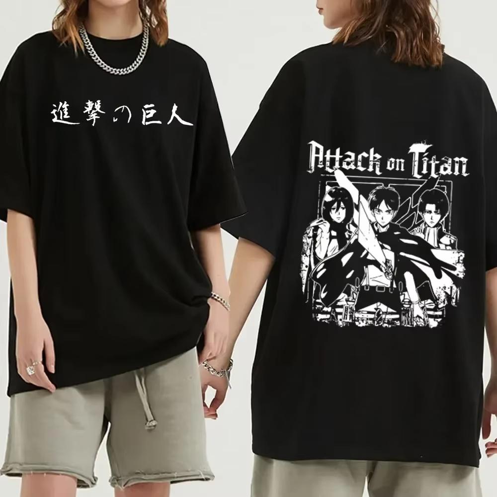 2026 New Japan Anime Attack On Titan Shingeki No Kyojin Eren Yeager Tshirt Unisexga Short Sleeves Harajuku T Shirts