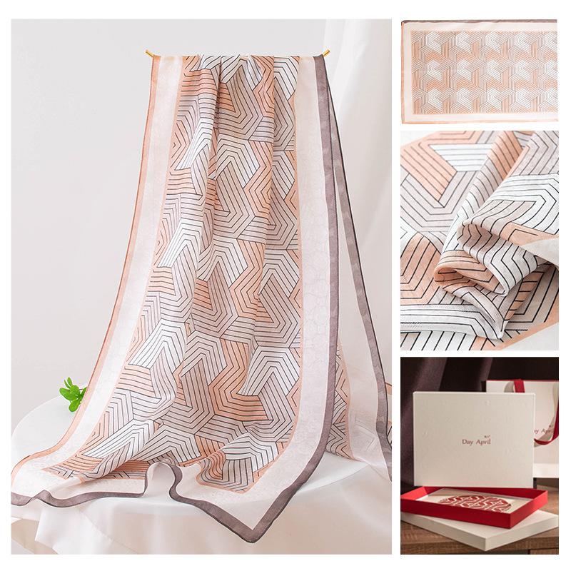 High-end silk scarf women s new mulberry silk scarf, big shawl cheongsam, and a gift for elders and mothers. 55*170cm