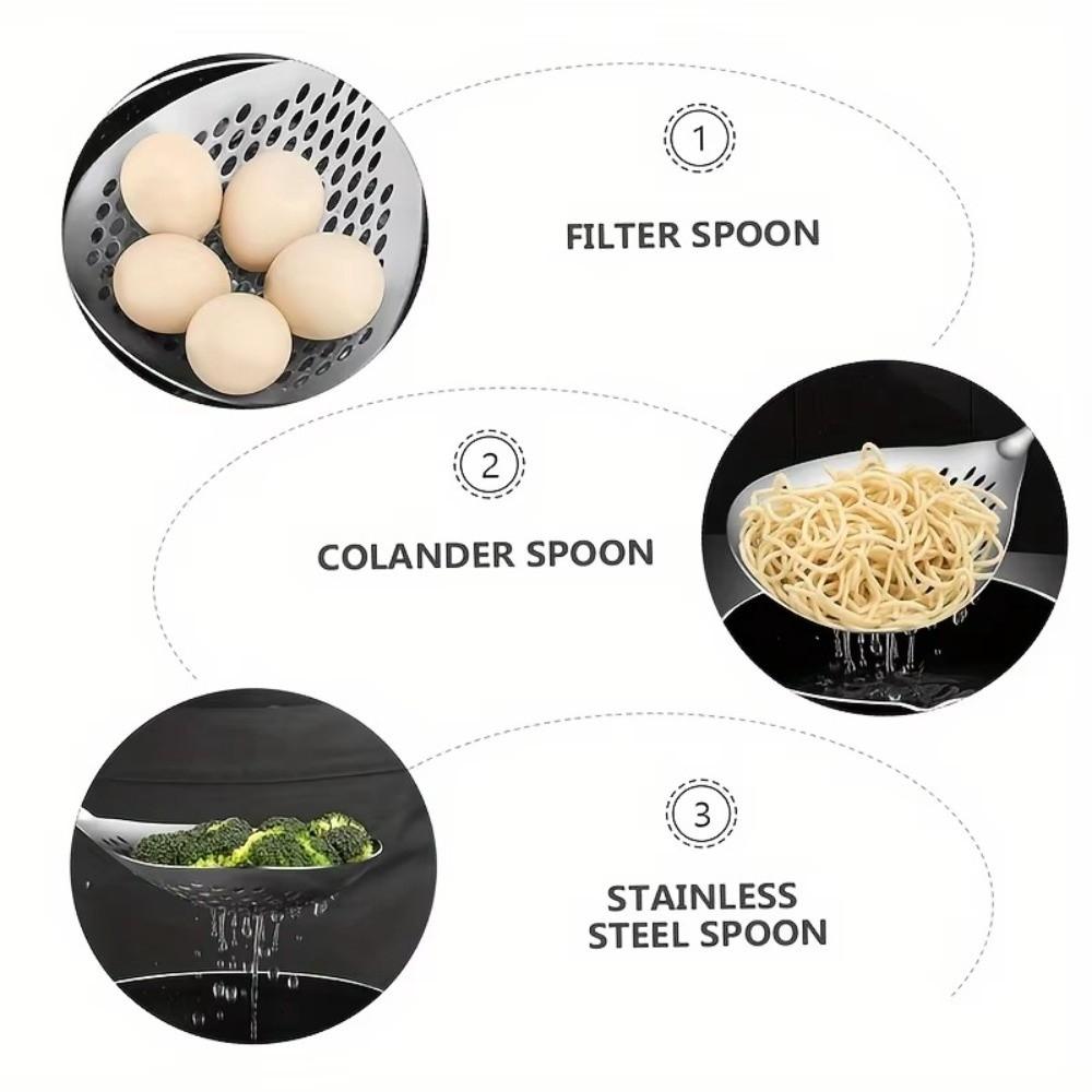 Durable Food Strainer Spoon Stainless Steel Drain Spoon New Kitchen Strainer  Kitchen Use