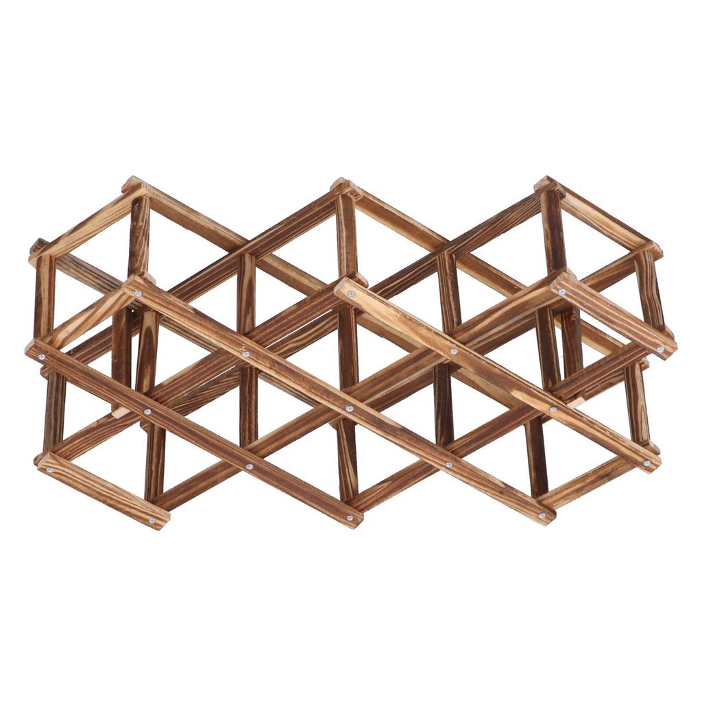 Mobiletto portabottiglie pieghevole elegante in legno di grande capacità per 10 bottiglie di vino