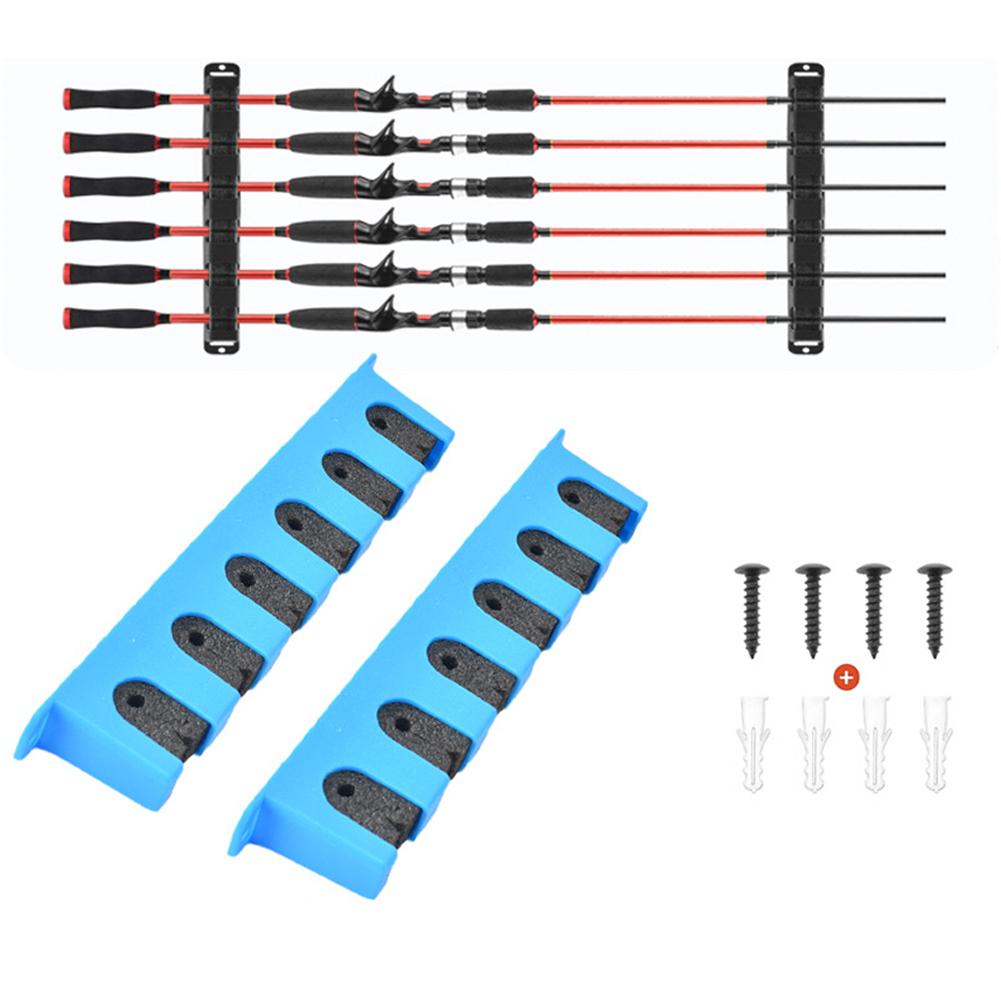 Horizontal / Vertical Wall Mounted 6-Rod Rack For Garage Fishing Pole Display Stand Fixed Frame Fishing Accessories