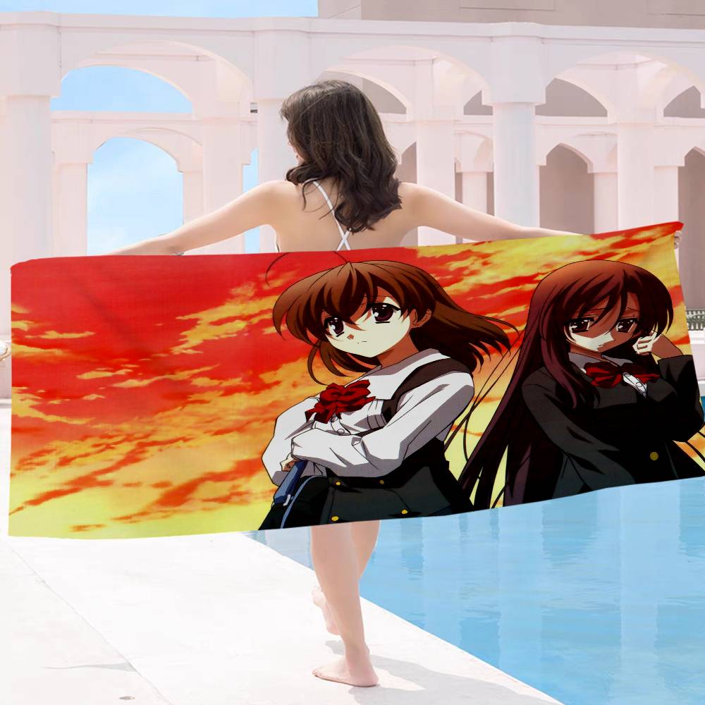 Anime S-School Days Microfiber Printed Beach Towel Mountain Climbing Yoga Beach Swimming Running Absorbent Soft Towel