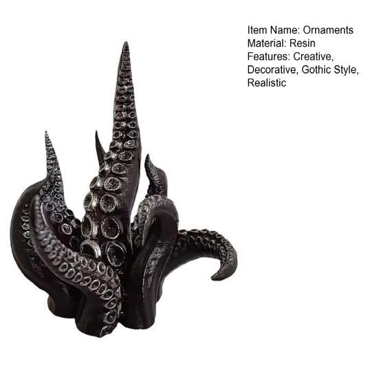 Octopus Tentacles Ornament, Creative Desktop Decoration, Resin Dark Style Tentacles Shaped Sculpture for Home Office E-Sports Room