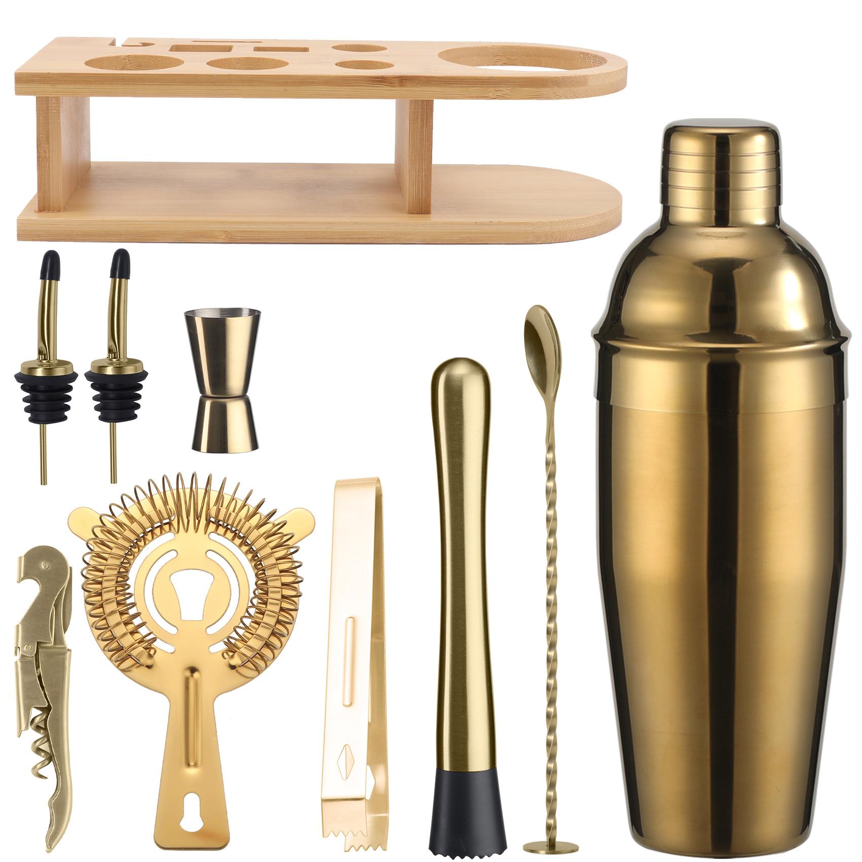 

Барный шейкер Шейкер Нержавеющая сталь Японский шейкер Полукруглый шейкер для коктейлей Набор из 10 предметов 10-Piece set