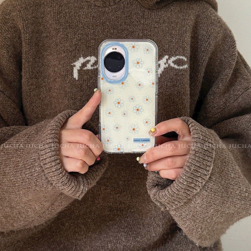 Suitable for Huawei Nova15ultra Mobile Phone Case Artistic Niche HUAWEInova15 with Fresh Blue Daisies
