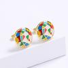 High Quality Exquisite Epoxy Irregular Pattern Hoop Handmade Enamel Earrings Jewelry Birthday Party Bridal Gift