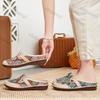 2025 New Summer Women's Shoes Breathable Embroidered Ethnic Flat Casual Shoes Comfortable Lightweight Outdoor Slippers