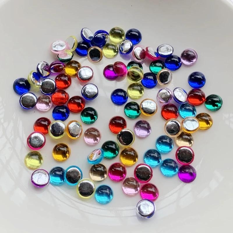 

450 шт. акриловые полукруги с кристаллами для дизайна ногтей, украшение для мобильного телефона, аксессуары для изготовления ювелирных изделий