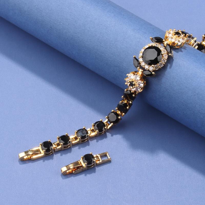 12-Colors Zircon Elegant Women'S Charms Italian Bracelet Gold Plated Luxury Wedding Jewelry Accessories