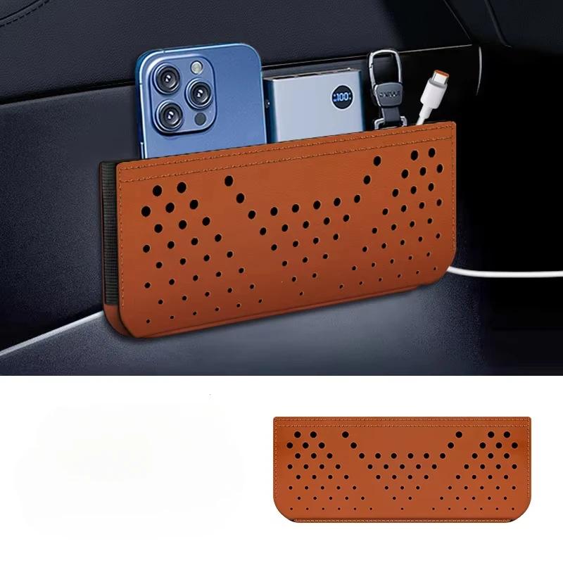 Car Net Storage Bag Car General Storage Box Multi-Functional Storage Bag Mobile Phone Hanging Bags Paste Type Car Accessories
