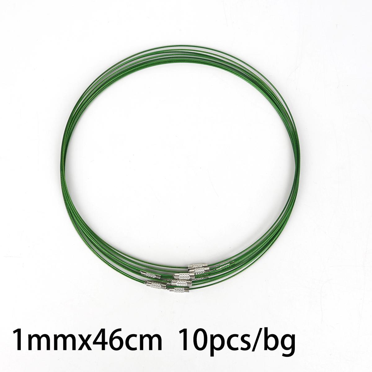 

Смешанные цвета, 10 шт./лот, 46 см, ожерелье из нержавеющей стали, проволочный шнур для DIY, ювелирные изделия, шероховатость 1 мм, женское колье-колье зелёный
