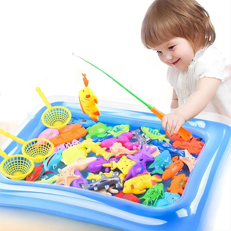 40Pcs With Big Round Pool fishing toys for boys Education toy For Kids