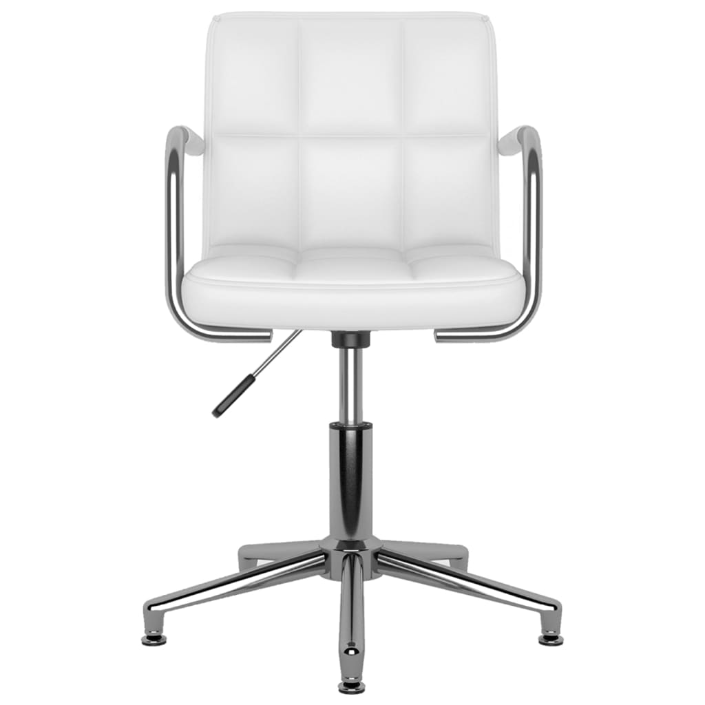 Office Chair Swivel White Faux Leather