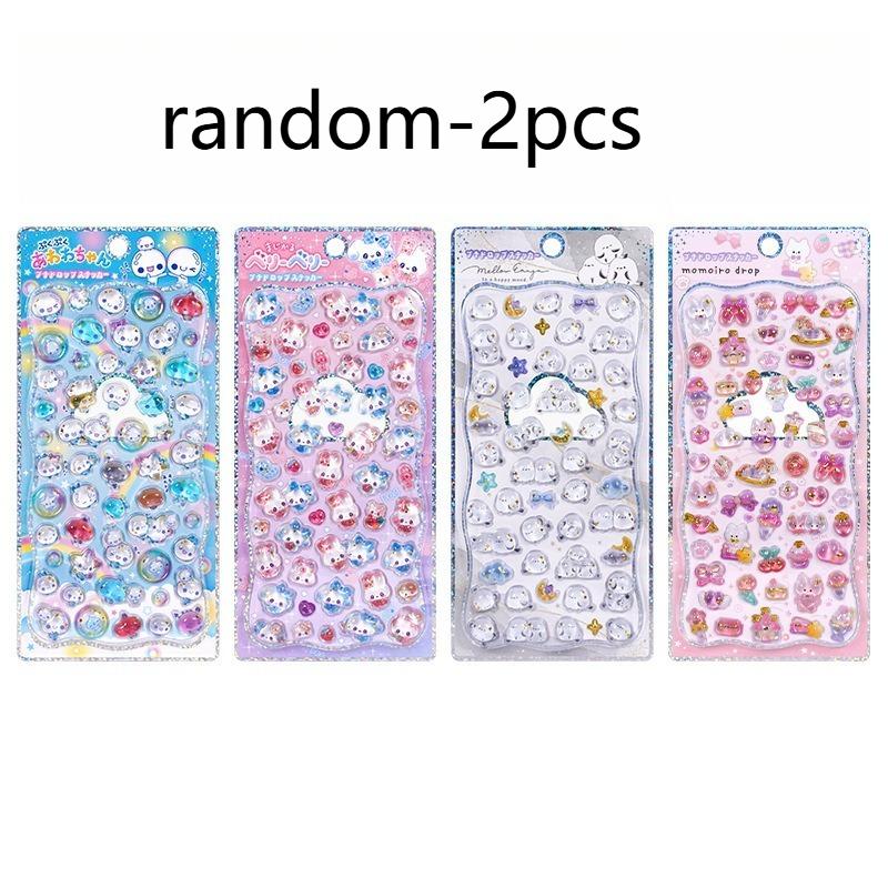 Original Cartoon Water Drop 3D Relief Crystal Stickers Cute Refrigerator Sticker Handbooks Decoration Creativity Reward Toy