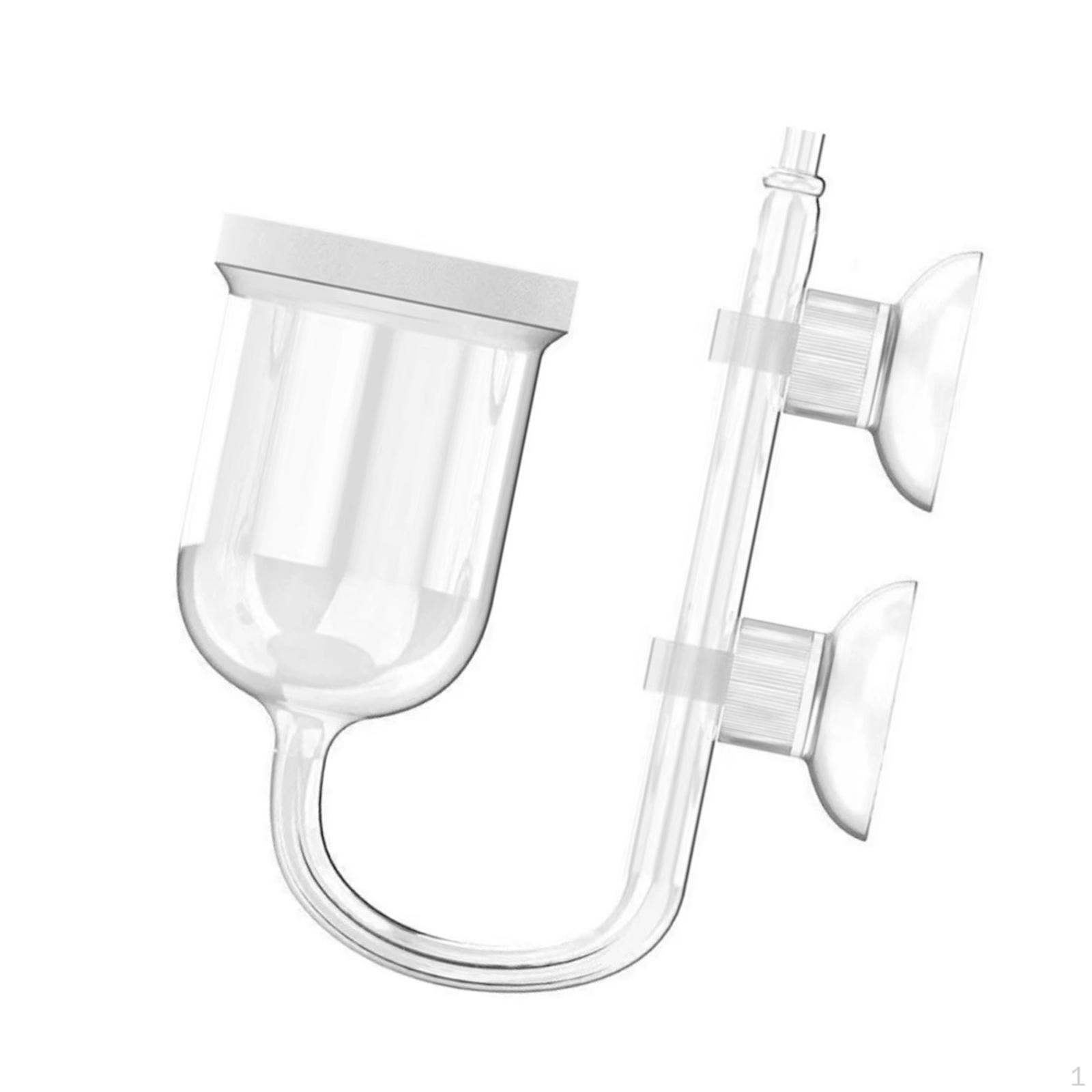 

Glass CO2 Diffuser U Shaped Professional Built in Bubble Counter Accessories with Suction Cups Dia