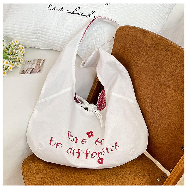 New design Lazy wind canvas shoulder bag women's large-capacity commuter underarm bag casual tote sickle bag