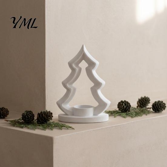 Christmas Party Decor Tree Candle Holder, 3D Printed Tealight Stand, Rustic Table Decoration for Farmhouse Dining Centerpiece Holiday Table,