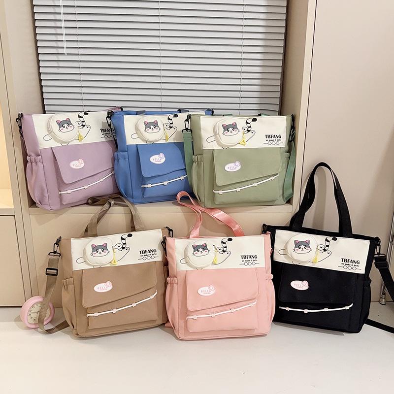 Trendy Large-Capacity Tutoring Shoulder Bag for Female Students