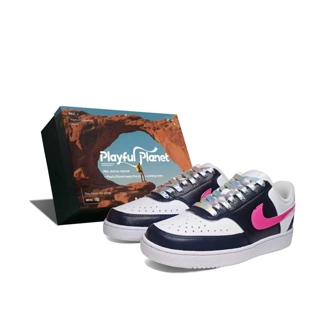 

Кроссовки Nike Court Vision 1 Coverage Low top для скейтбординга Унисекс Черный Белый Розовый DH2987-100(Команда1553--КОРОБКА) 35.5