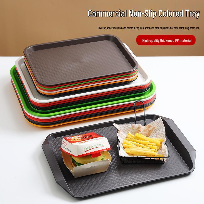 Non-Slip Rectangular Burger Tray for Restaurants