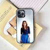 Emma Stone Phone Case For iPhone 17,16,15,14,13,12,11 Plus,Pro Max,XS,Colored Silver Plated Inside Cover
