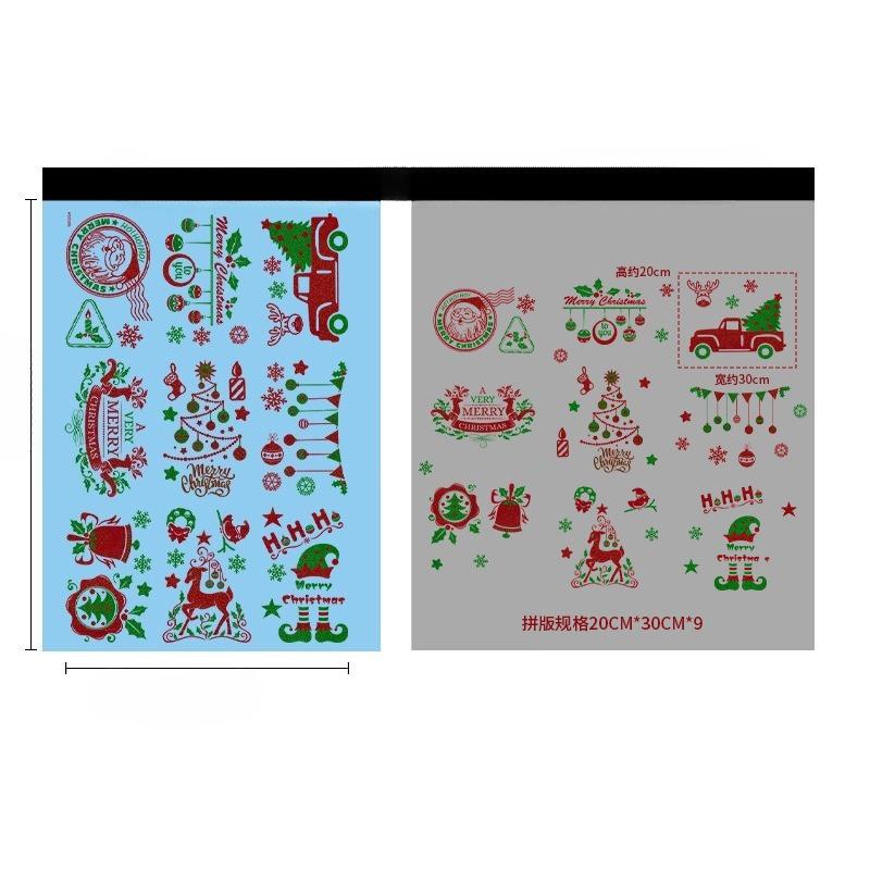 

New Christmas Red and Green Electrostatic Stickers, Holiday Decorations, Glass Window Stickers, and Decorative Stickers