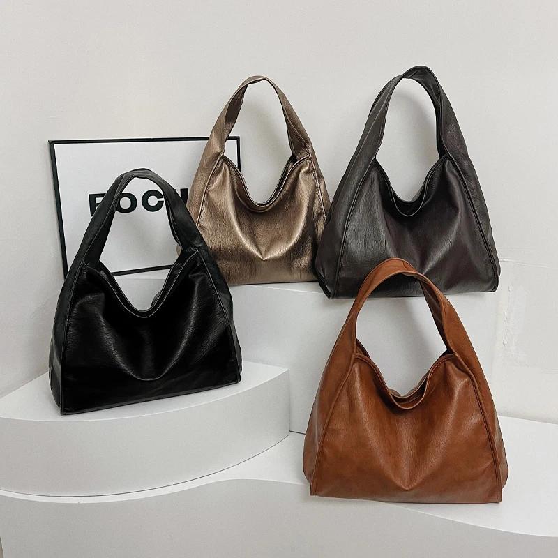 Versatile Large Capacity Soft Leather Bag  Commuter Shoulder Bag  High-End and Versatile  New Fashion