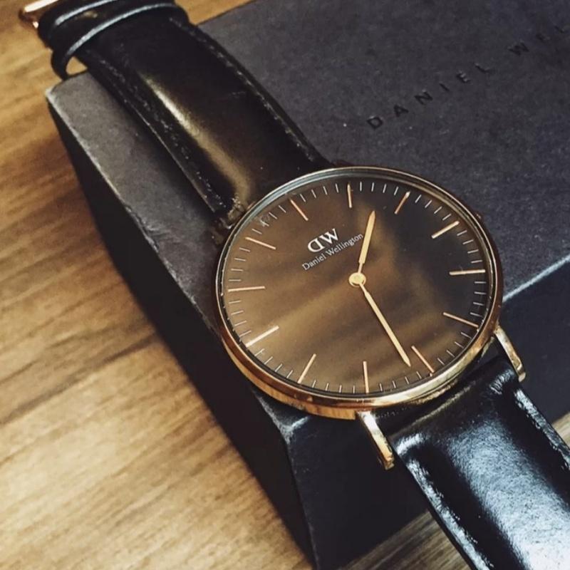 DANIEL WELLINGTON CLASSIC Series Watches, Watches, Quartz Movement, Black Dial, Women's Watch, 30 Meters Waterproof DW00100139