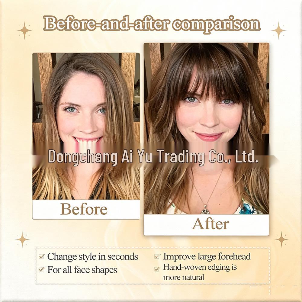 Bangs Cross-Border European & American Women's Natural Seamless Invisible Hair Extension Wig