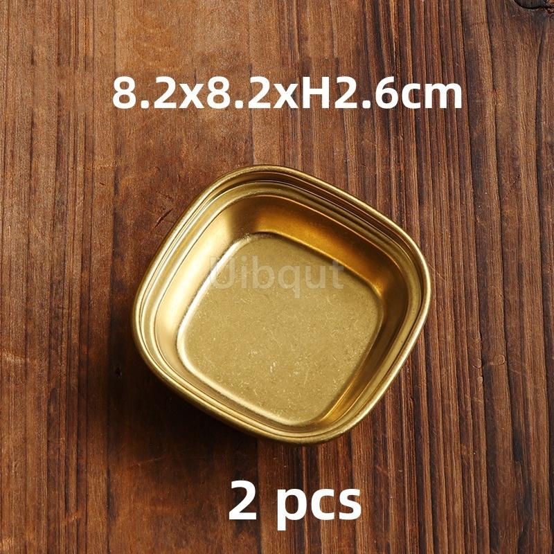 

2 pcs set 304 Retro Cutlery Stainless Steel Seasoning small Dish Barbecue Sauce Dish Plate BBQ Vinegar Soy Spice Condiment Tray