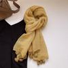 Cotton and Linen Scarf, Solid Color Beard Antique Shawl, Scarf, Desert Dubai Abu Dhabi Headscarf