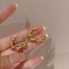 Fashion light luxury simple earrings women's silver light luxury high-end small earrings niche design trendy cool earrings